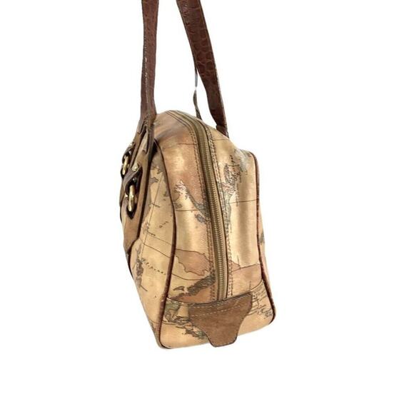 Alviero Martini 1st Classe Hand Bag - Leather Map Print Made in Italy 2011 $570 - Picture 2 of 9